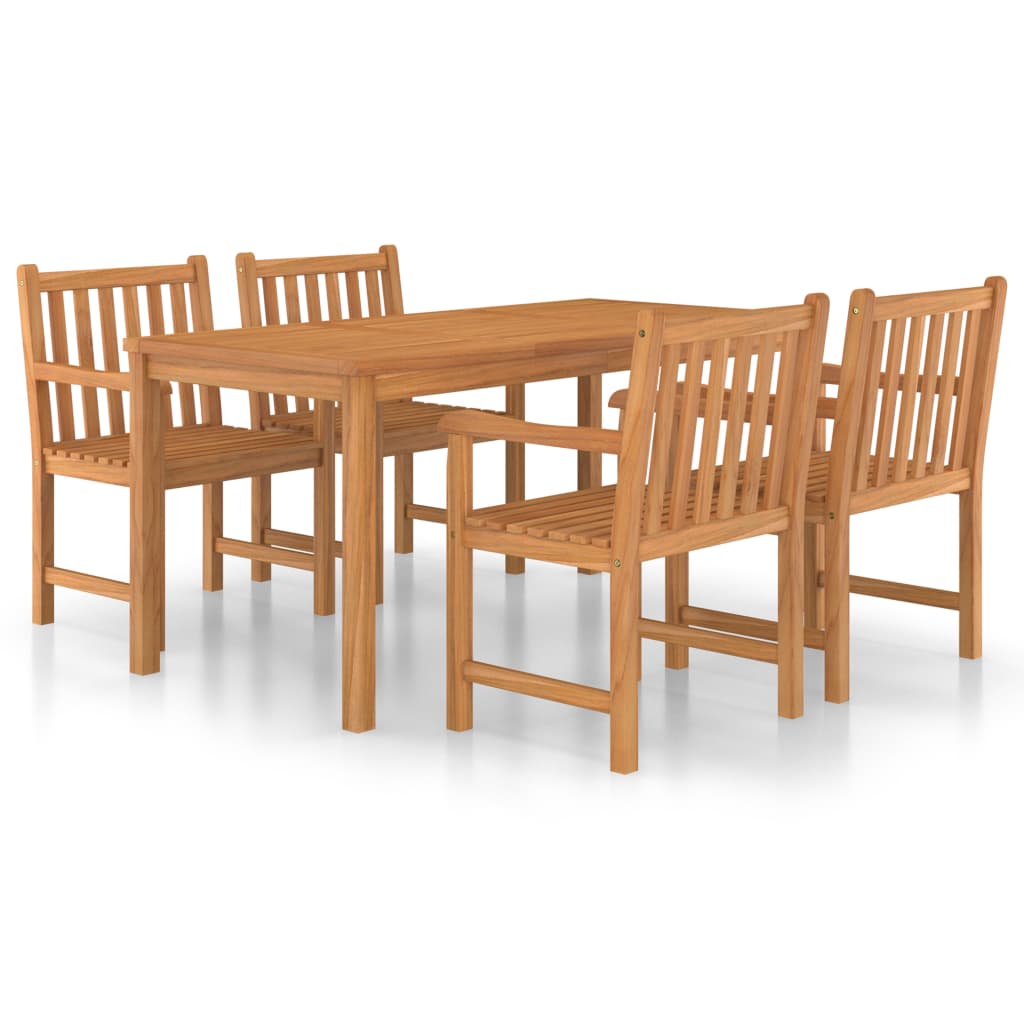 Vrtni blagovaonski set od 5 dijelova 160x80 cm masivno tikovino drvo