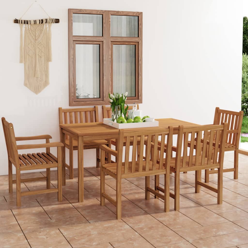 Vrtni blagovaonski set od 7 dijelova 160x80 cm masivno tikovino drvo