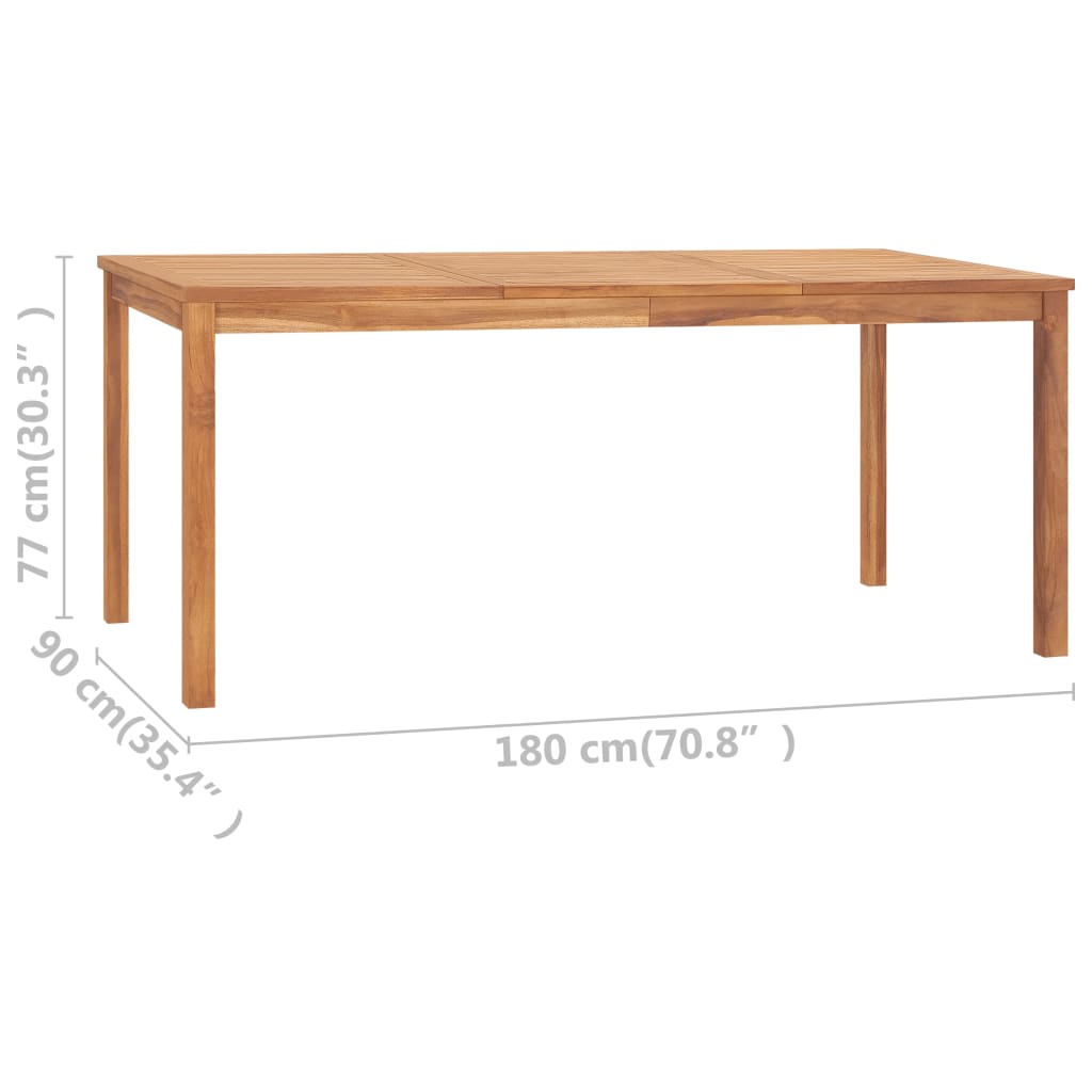 Vrtni blagovaonski set od 7 dijelova 180x90 cm masivno tikovino drvo