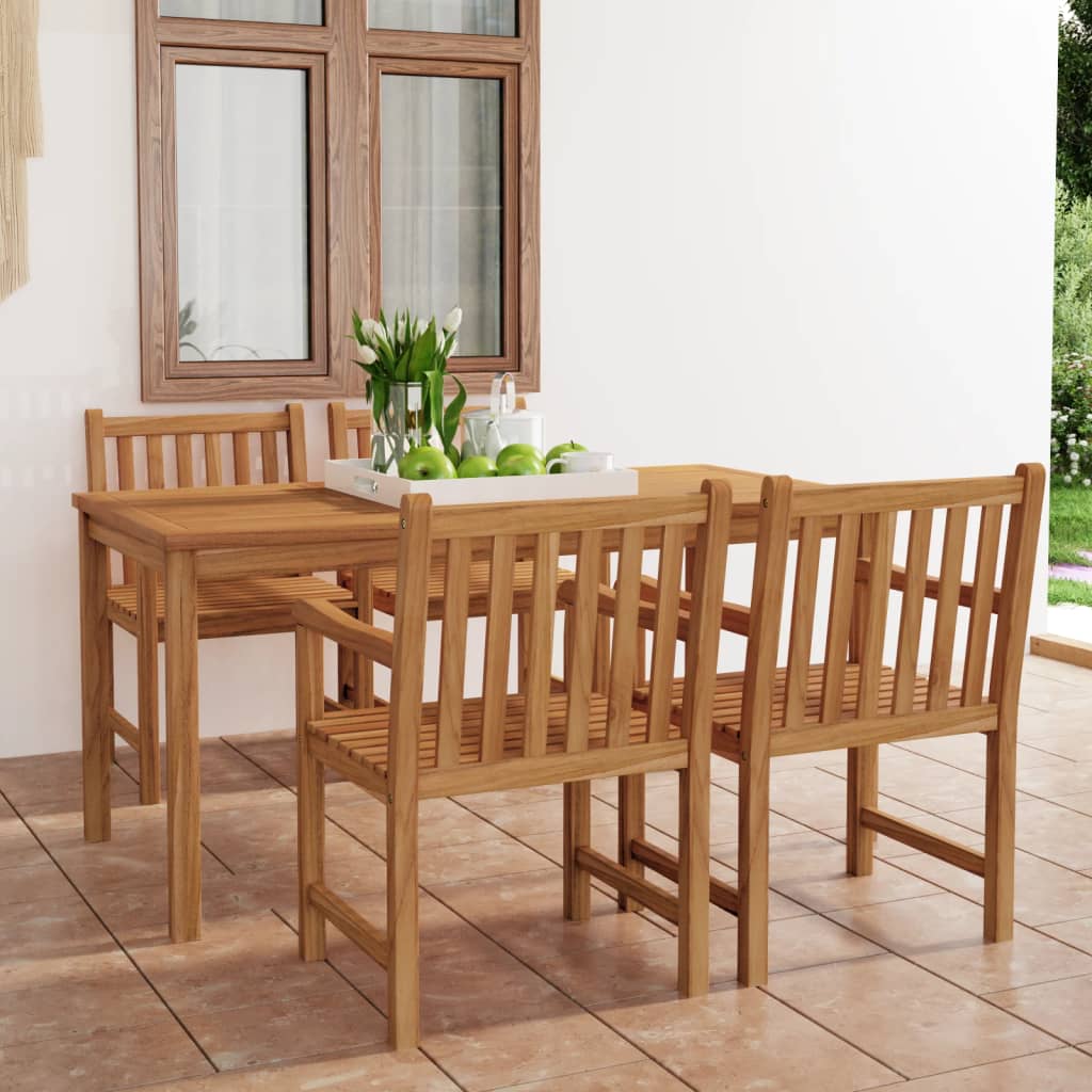 Vrtni blagovaonski set od 5 dijelova 180 x 90 cm masivno tikovino drvo