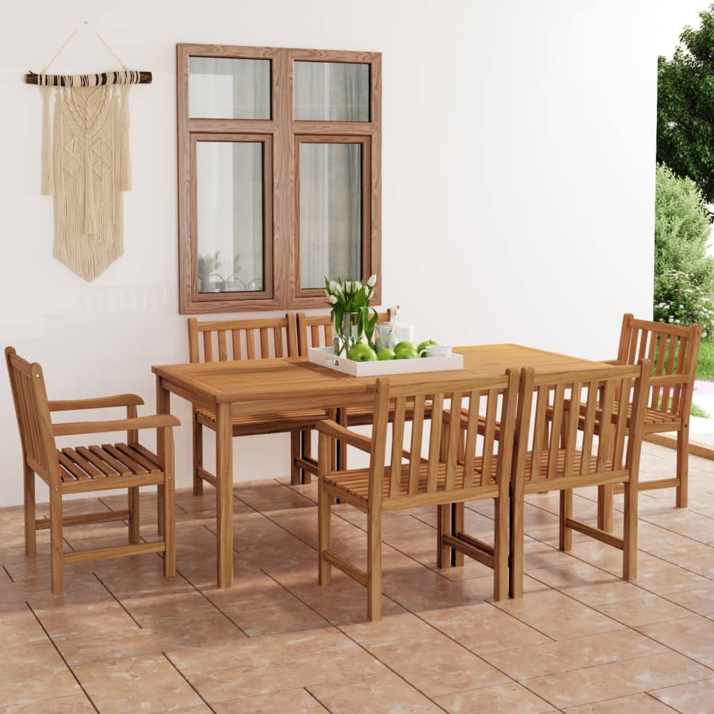 Vrtni blagovaonski set od 7 dijelova 180x90 cm masivno tikovino drvo