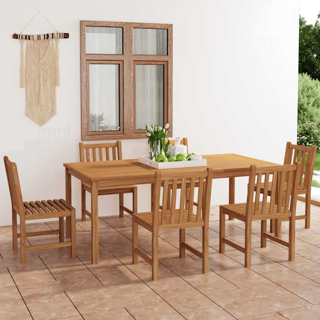 Vrtni blagovaonski set od 7 dijelova 200 x 100 cm masivno tikovino drvo