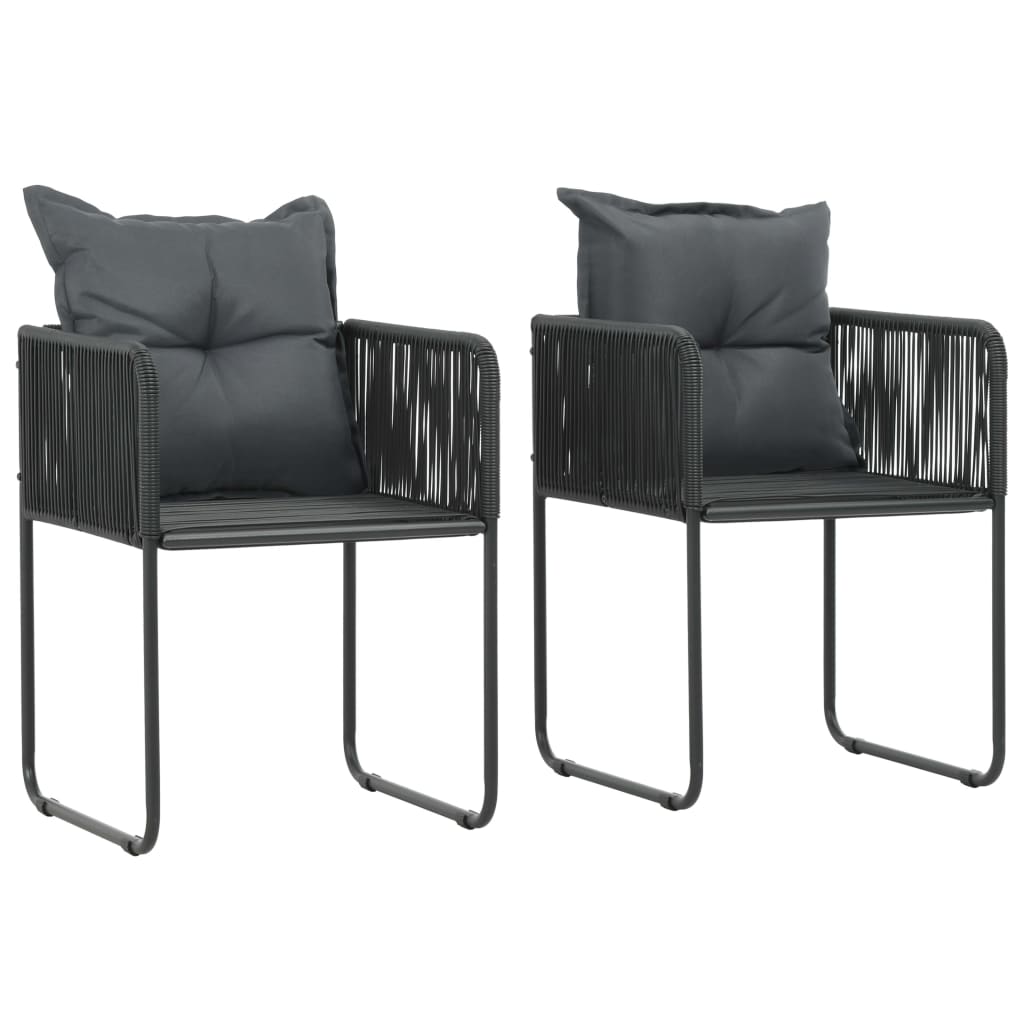 3-dijelni vrtni blagovaonski set od PVC ratana crno-smeđi