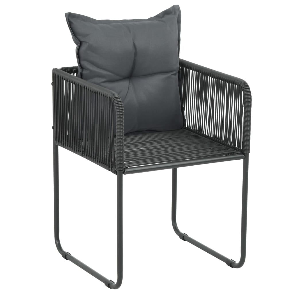3-dijelni vrtni blagovaonski set od PVC ratana crno-smeđi