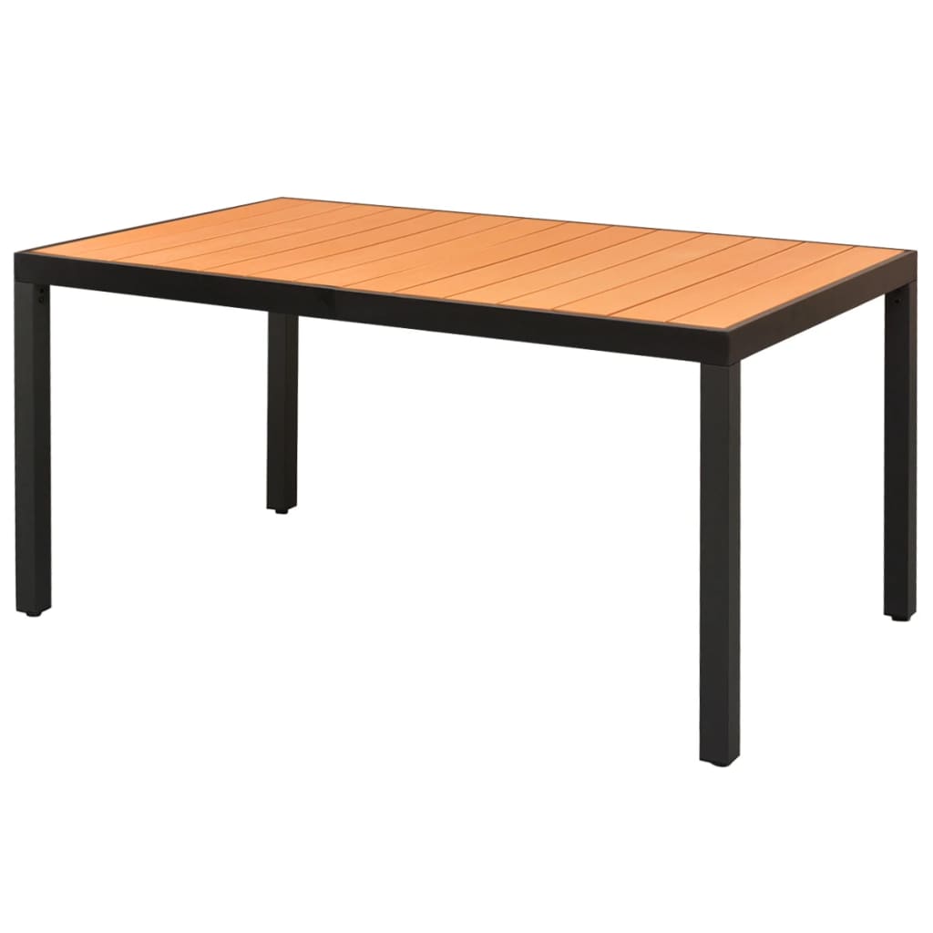5-dijelni vrtni blagovaonski set od PVC ratana crno-smeđi