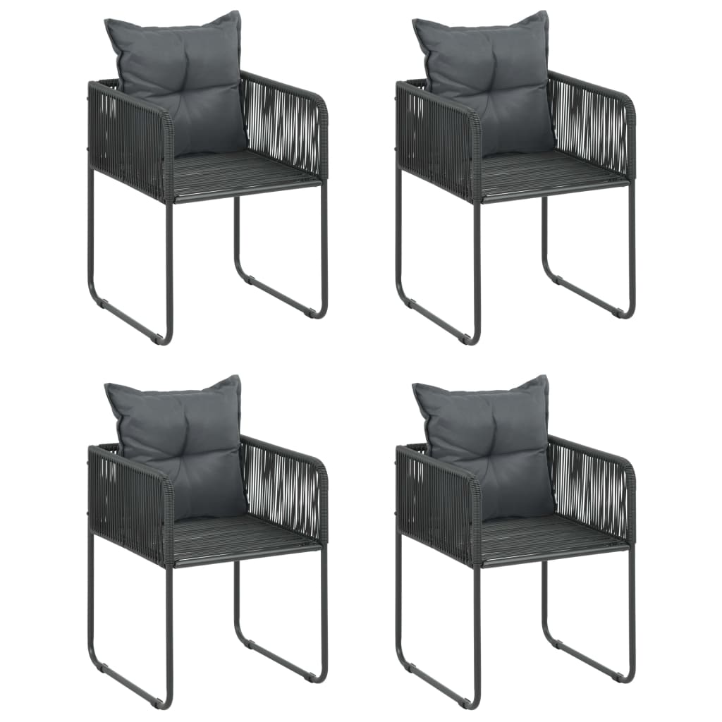 5-dijelni vrtni blagovaonski set od PVC ratana crno-smeđi