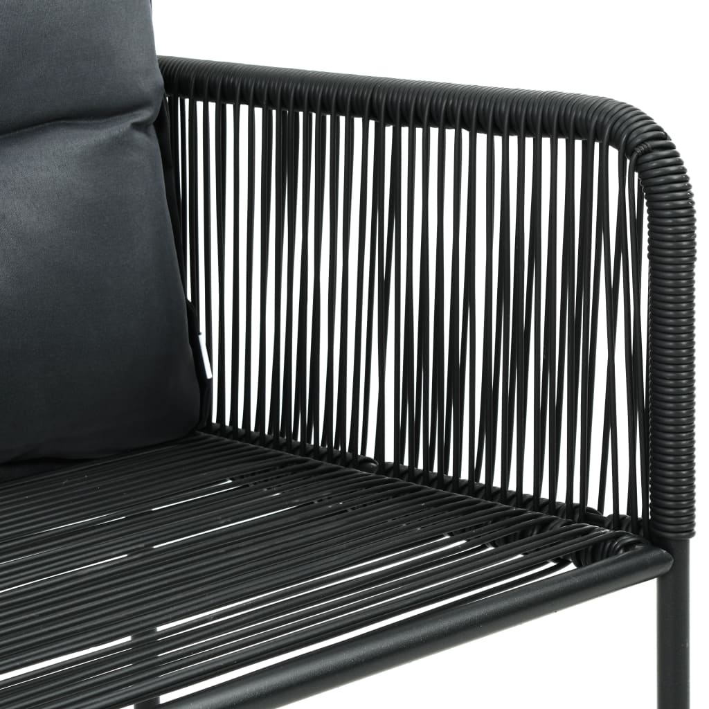 5-dijelni vrtni blagovaonski set od PVC ratana crno-smeđi