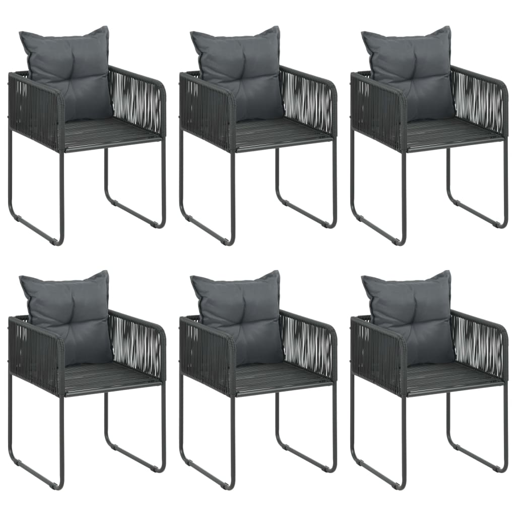 7-dijelni vrtni blagovaonski set od PVC ratana crno-smeđi