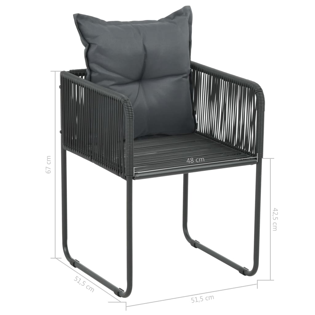 7-dijelni vrtni blagovaonski set od PVC ratana crno-smeđi