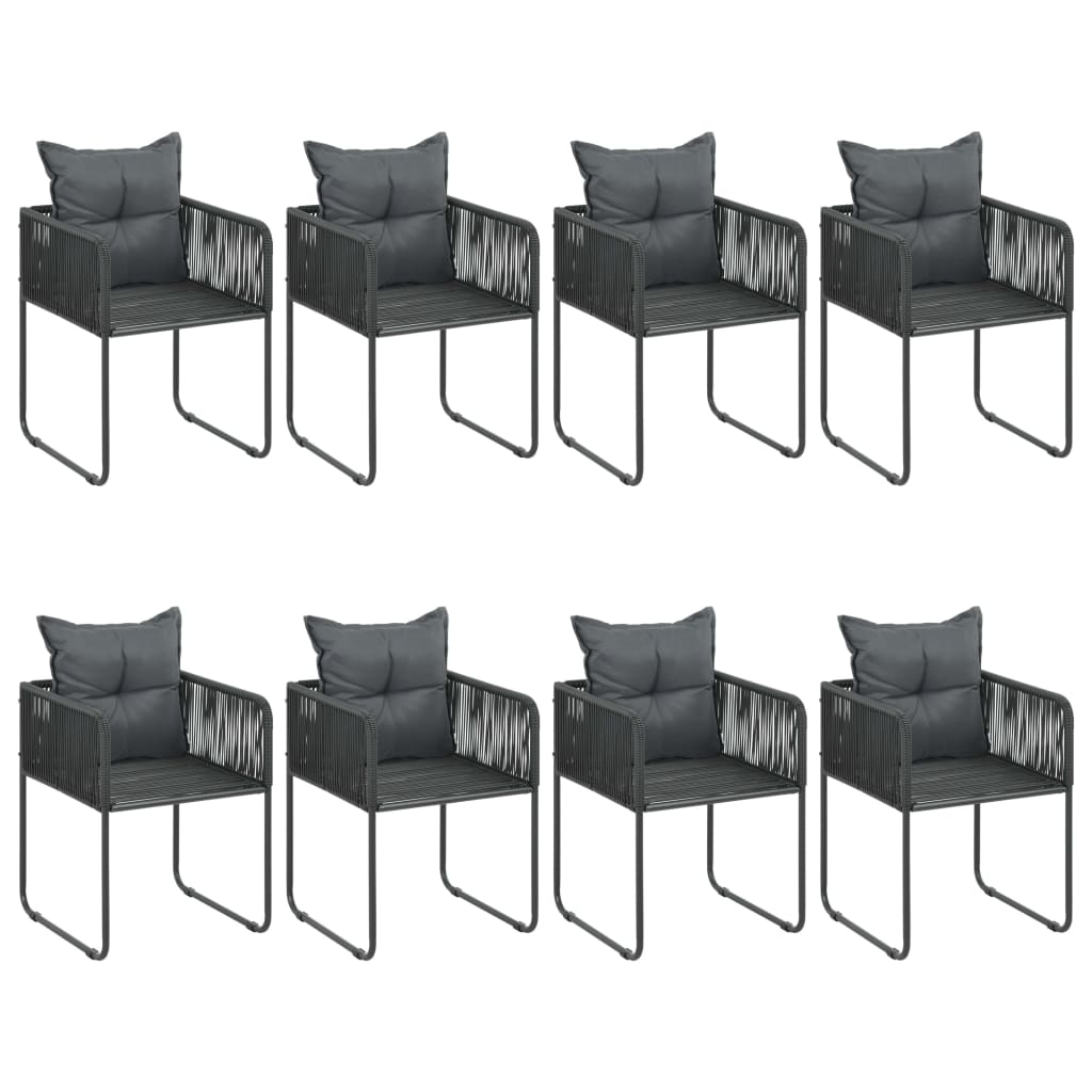 9-dijelni vrtni blagovaonski set od PVC ratana crno-smeđi