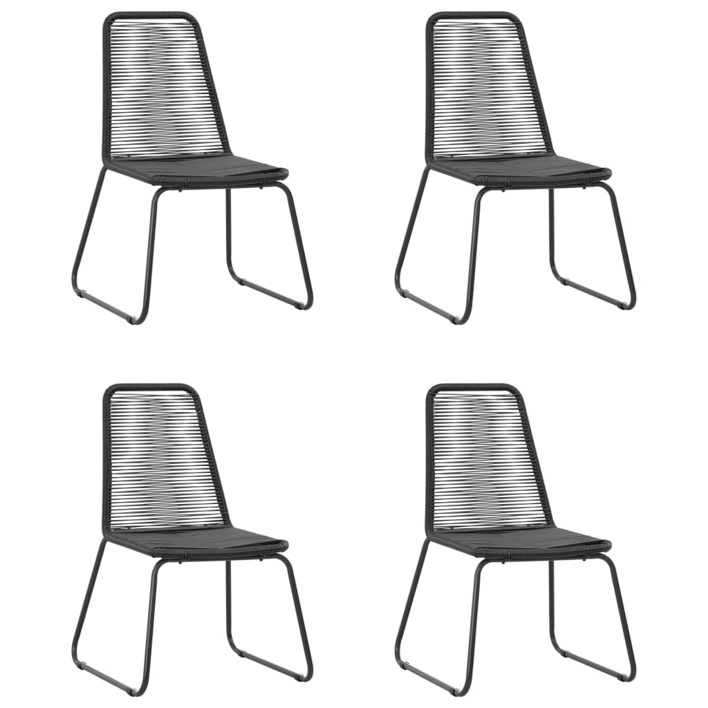 5-dijelni vrtni blagovaonski set od PVC ratana crni
