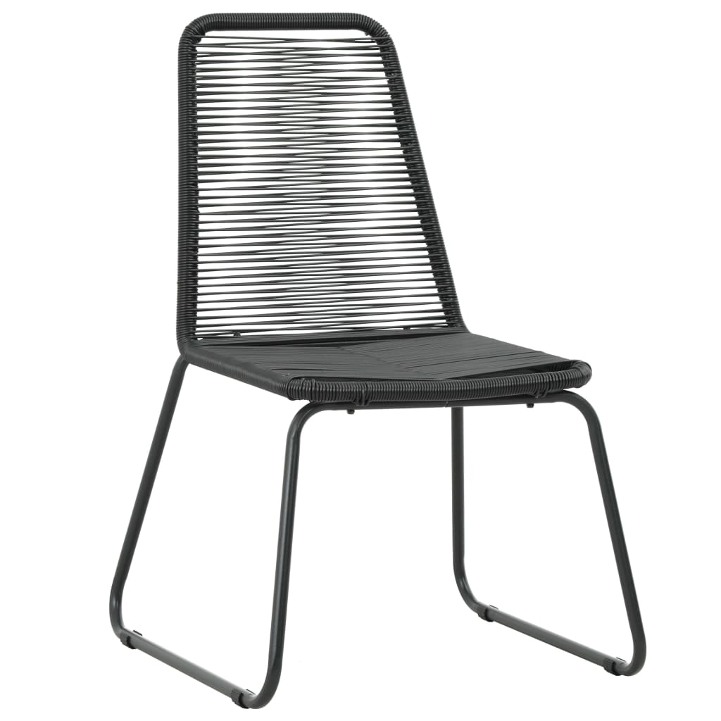 5-dijelni vrtni blagovaonski set od PVC ratana crni