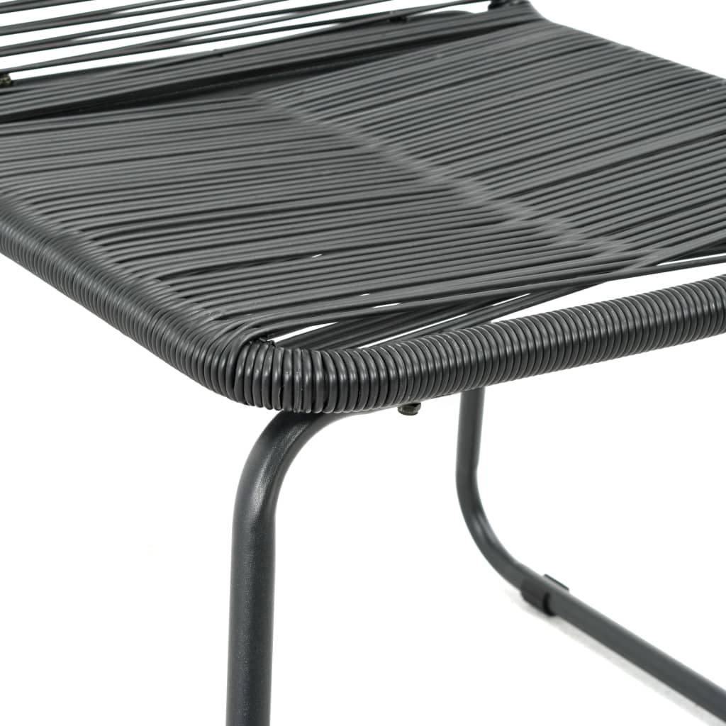 5-dijelni vrtni blagovaonski set od PVC ratana crni
