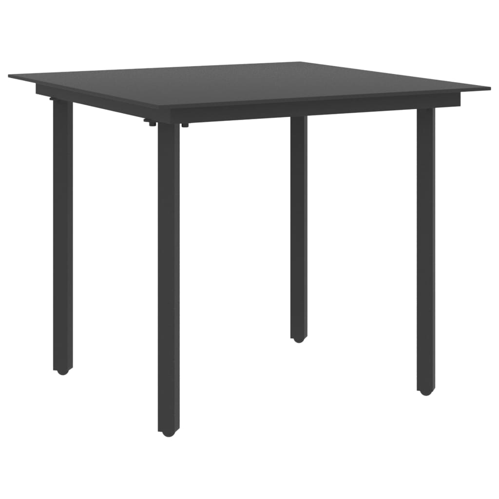 5-dijelni vrtni blagovaonski set od PVC ratana crni