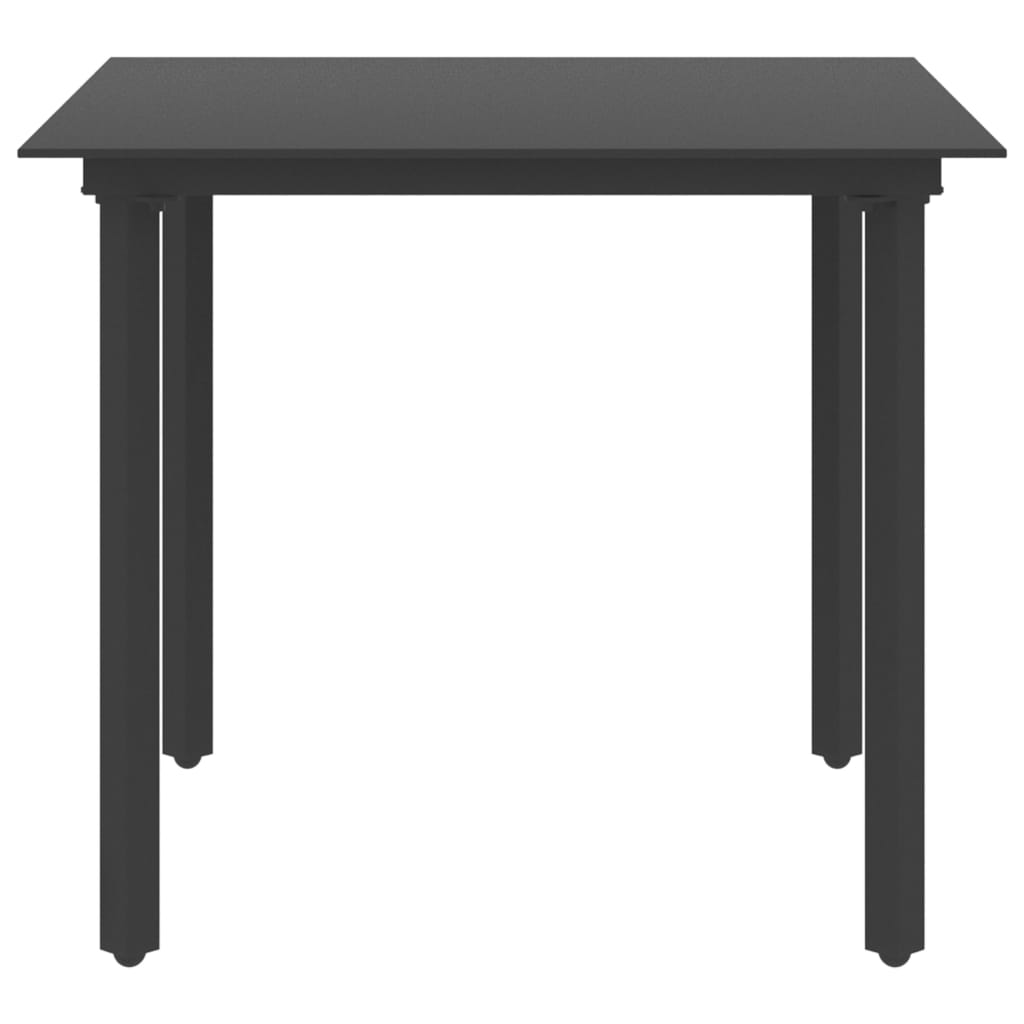 5-dijelni vrtni blagovaonski set od PVC ratana crni