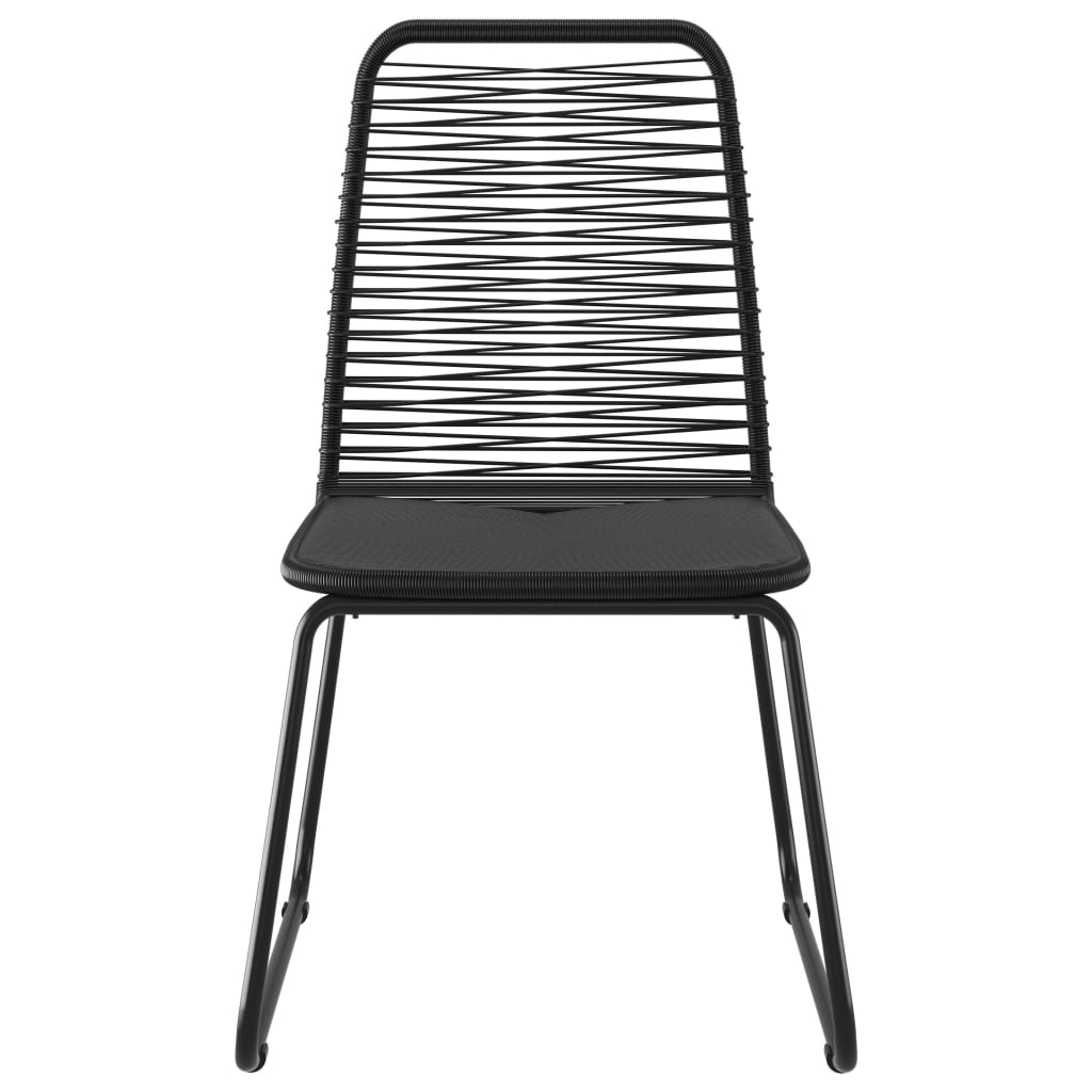 5-dijelni vrtni blagovaonski set od PVC ratana crni