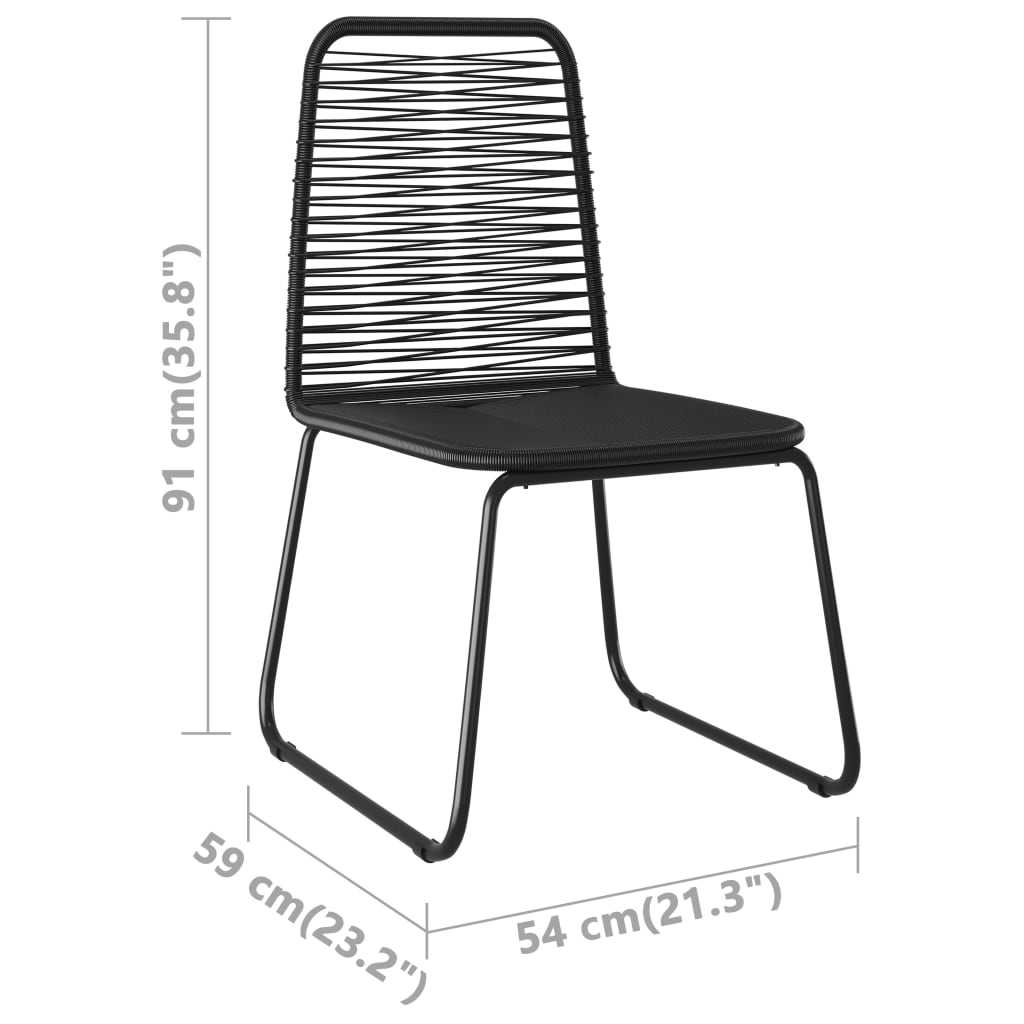 5-dijelni vrtni blagovaonski set od PVC ratana crni