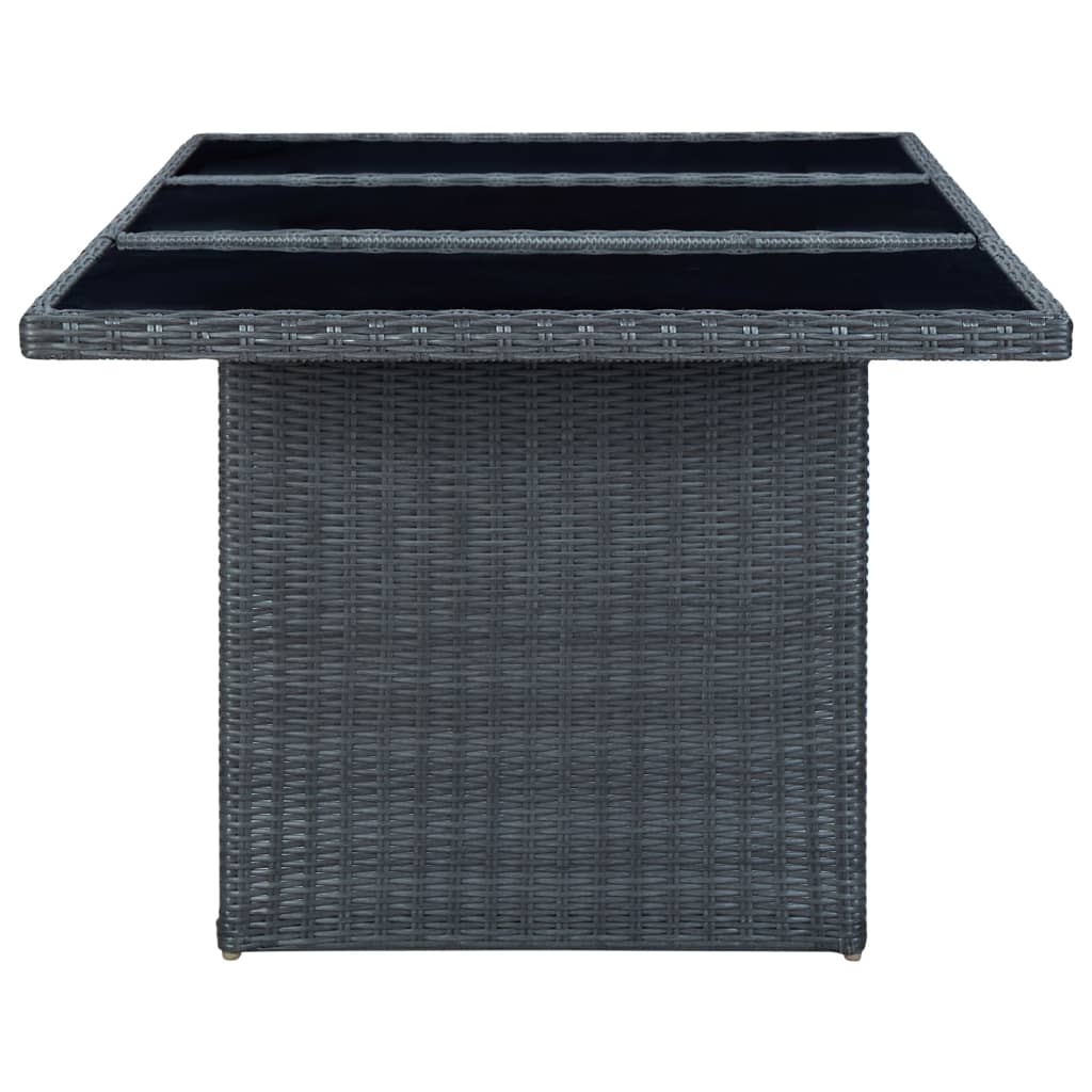 9-dijelni vrtni blagovaonski set od poliratana tamnosivi