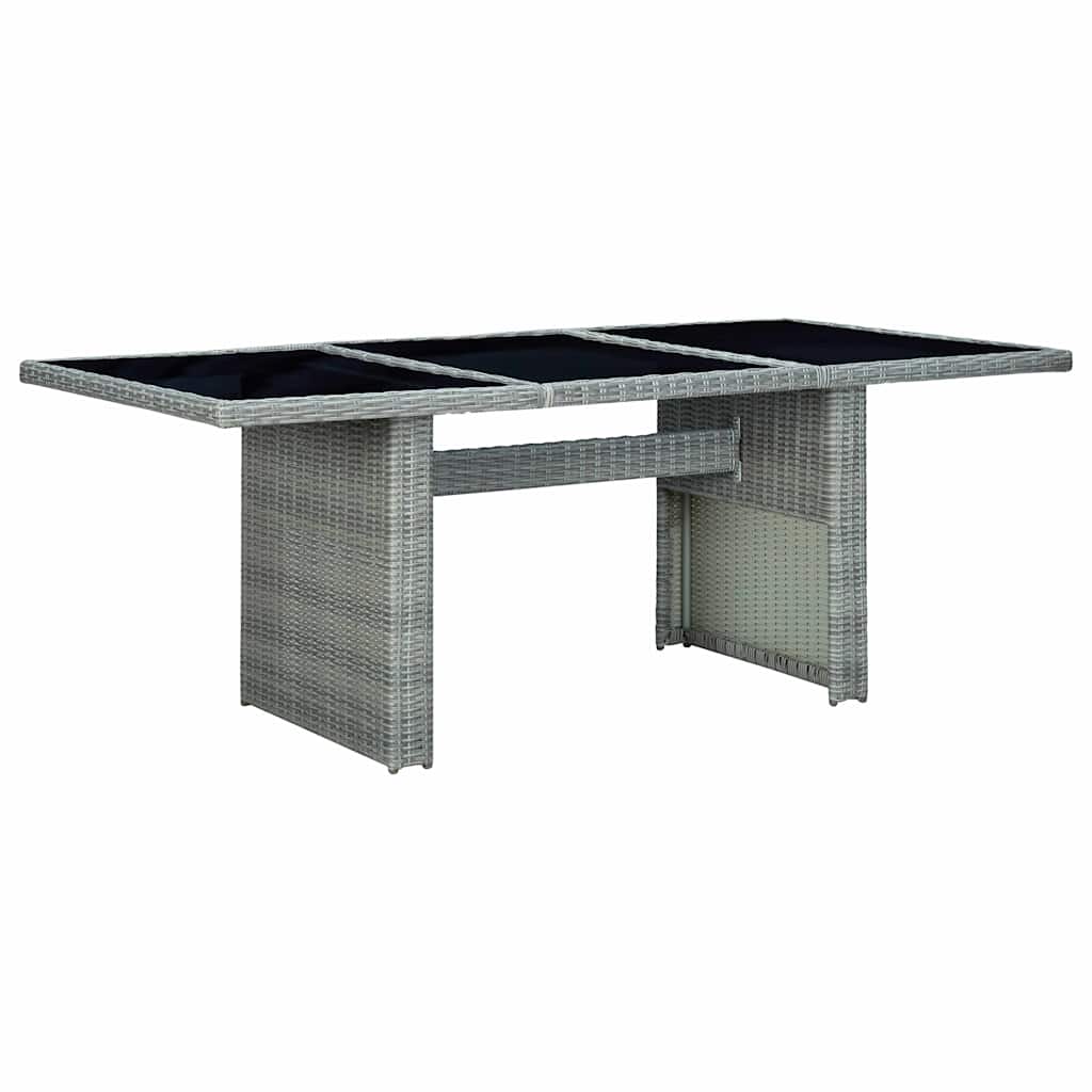 9-dijelni vrtni blagovaonski set od poliratana svjetlosivi Siva