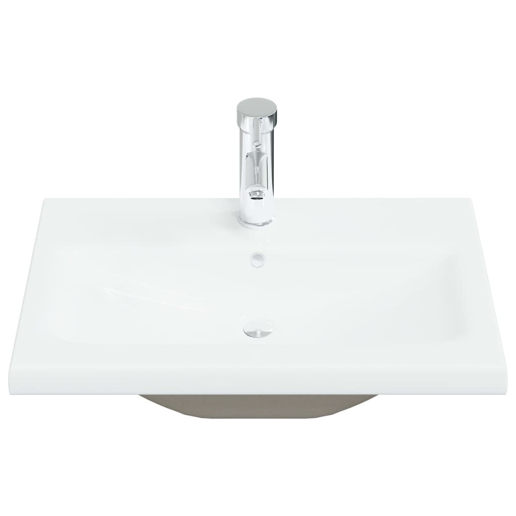Ugradbeni umivaonik sa slavinom 61x39x18 cm keramički bijeli