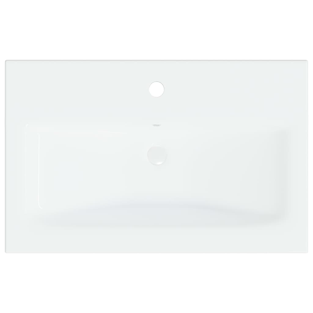 Ugradbeni umivaonik sa slavinom 61x39x18 cm keramički bijeli