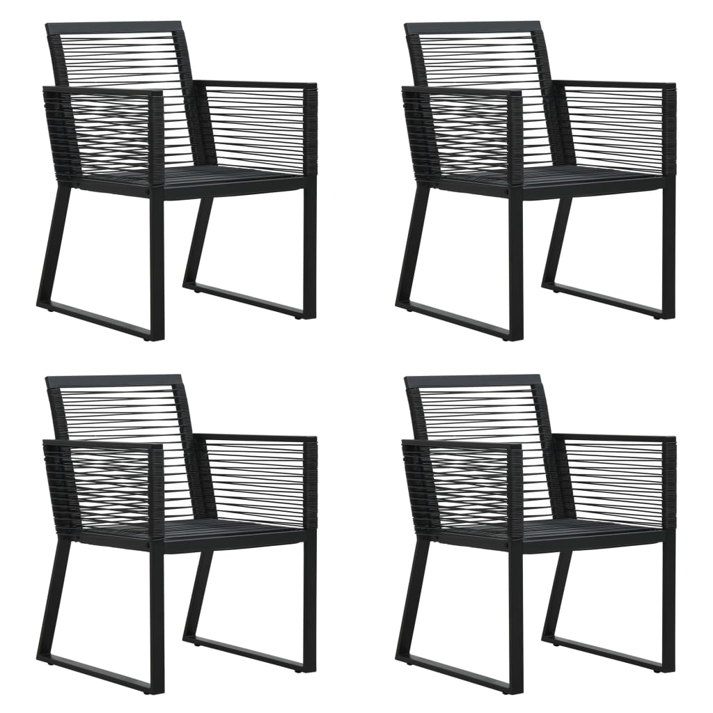 5-dijelni vrtni blagovaonski set od PVC ratana crni