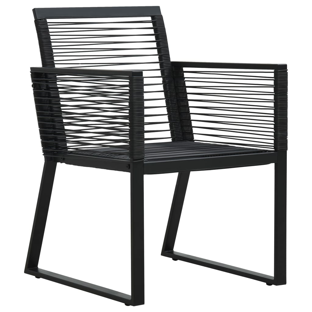 5-dijelni vrtni blagovaonski set od PVC ratana crni