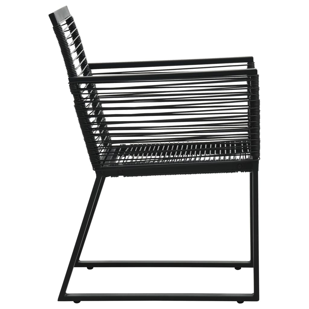 5-dijelni vrtni blagovaonski set od PVC ratana crni