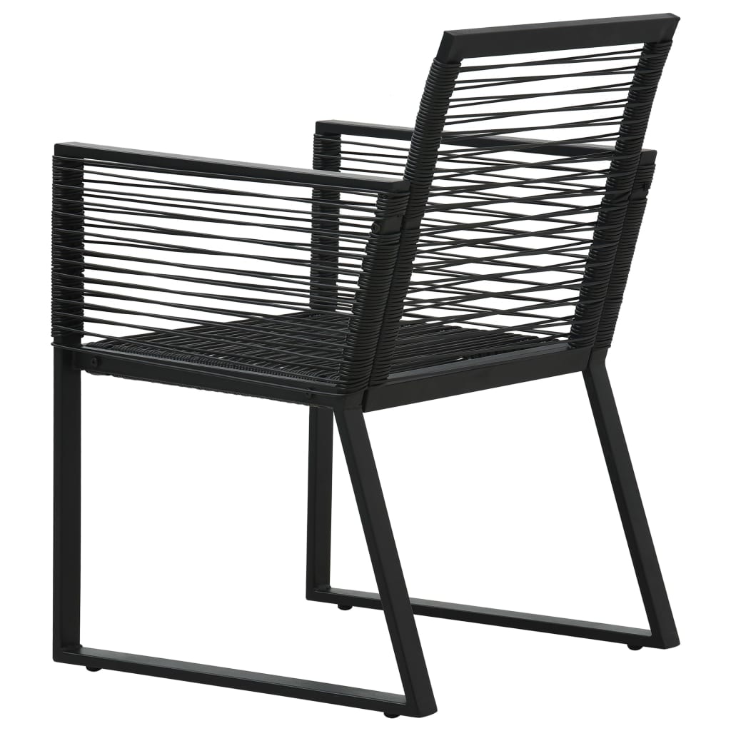 5-dijelni vrtni blagovaonski set od PVC ratana crni