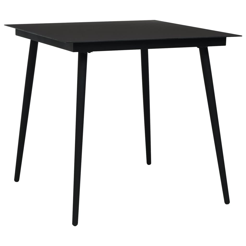 3-dijelni vanjski blagovaonski set od PVC ratana crni