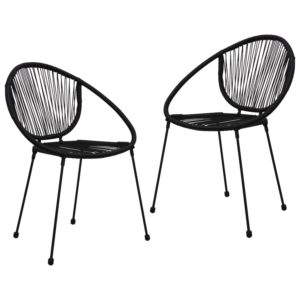 3-dijelni vanjski blagovaonski set od PVC ratana crni