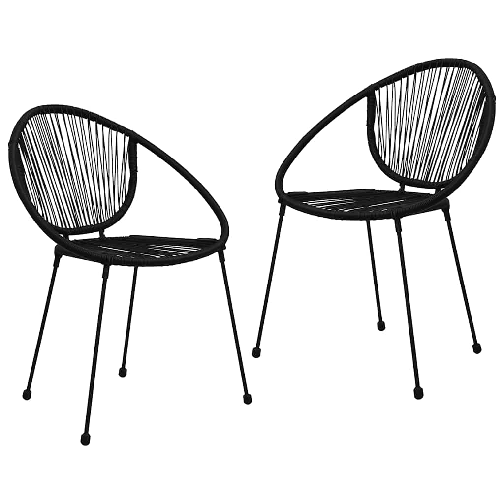 3-dijelni vrtni blagovaonski set od PVC ratana crni