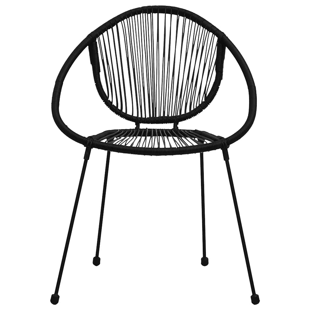 3-dijelni vrtni blagovaonski set od PVC ratana crni