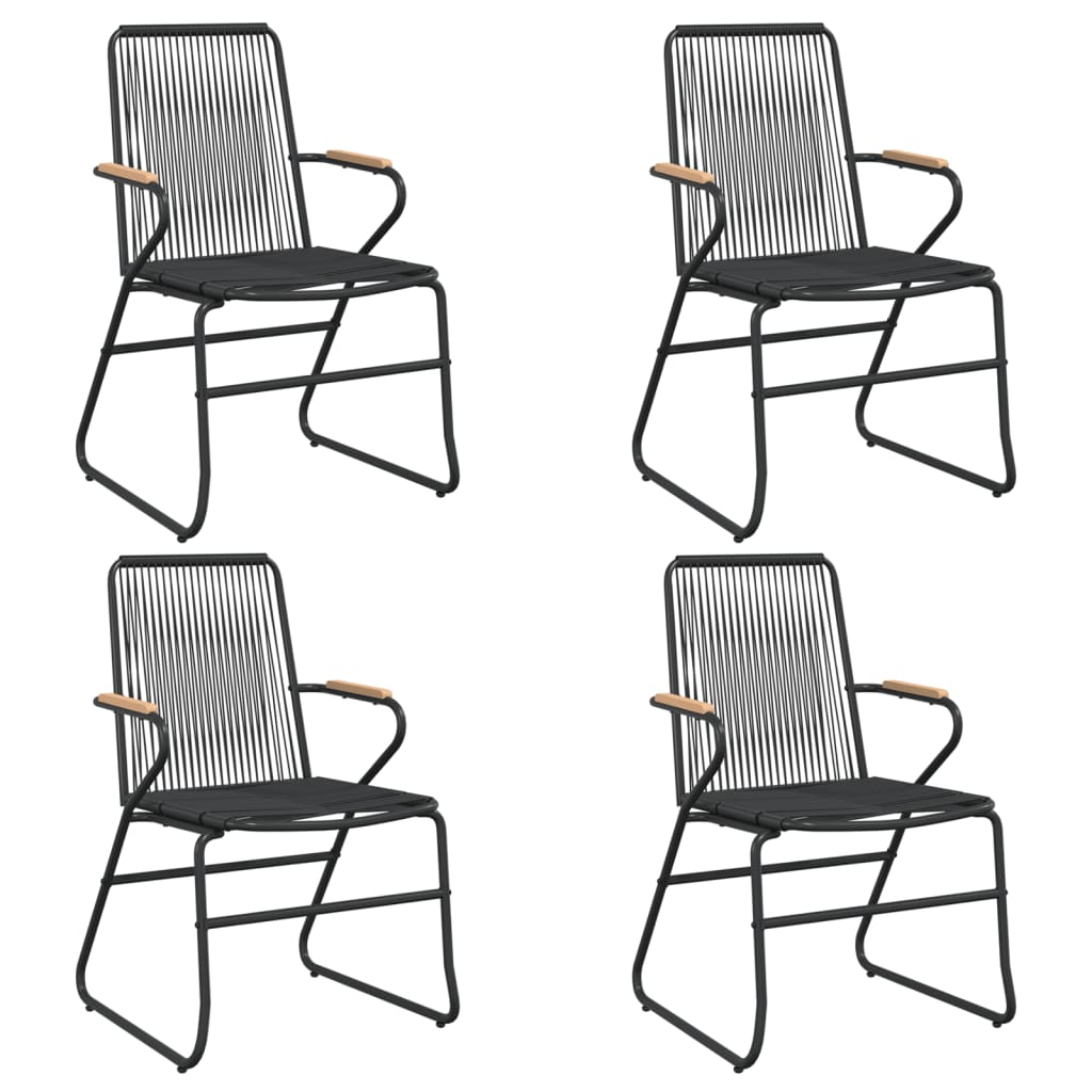 5-dijelni vrtni blagovaonski set od PVC ratana crni
