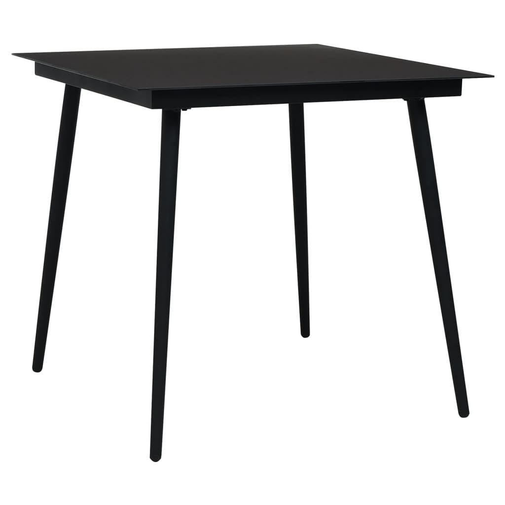 5-dijelni vrtni blagovaonski set od PVC ratana crni