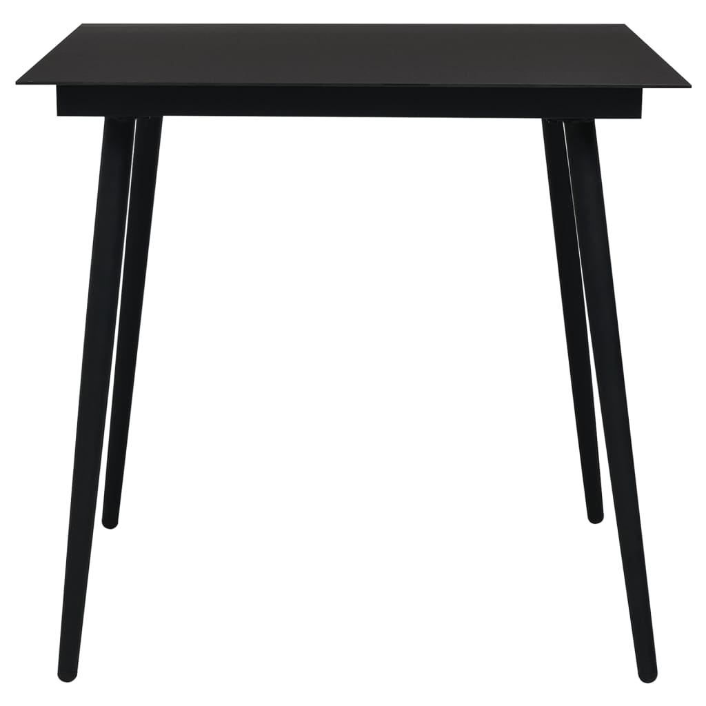 5-dijelni vrtni blagovaonski set od PVC ratana crni