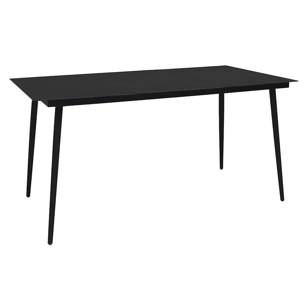 5-dijelni vrtni blagovaonski set od PVC ratana crni Crna