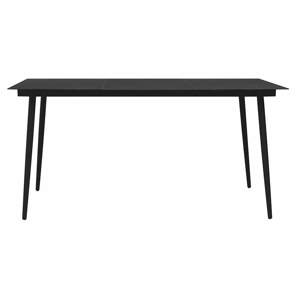 5-dijelni vrtni blagovaonski set od PVC ratana crni Crna