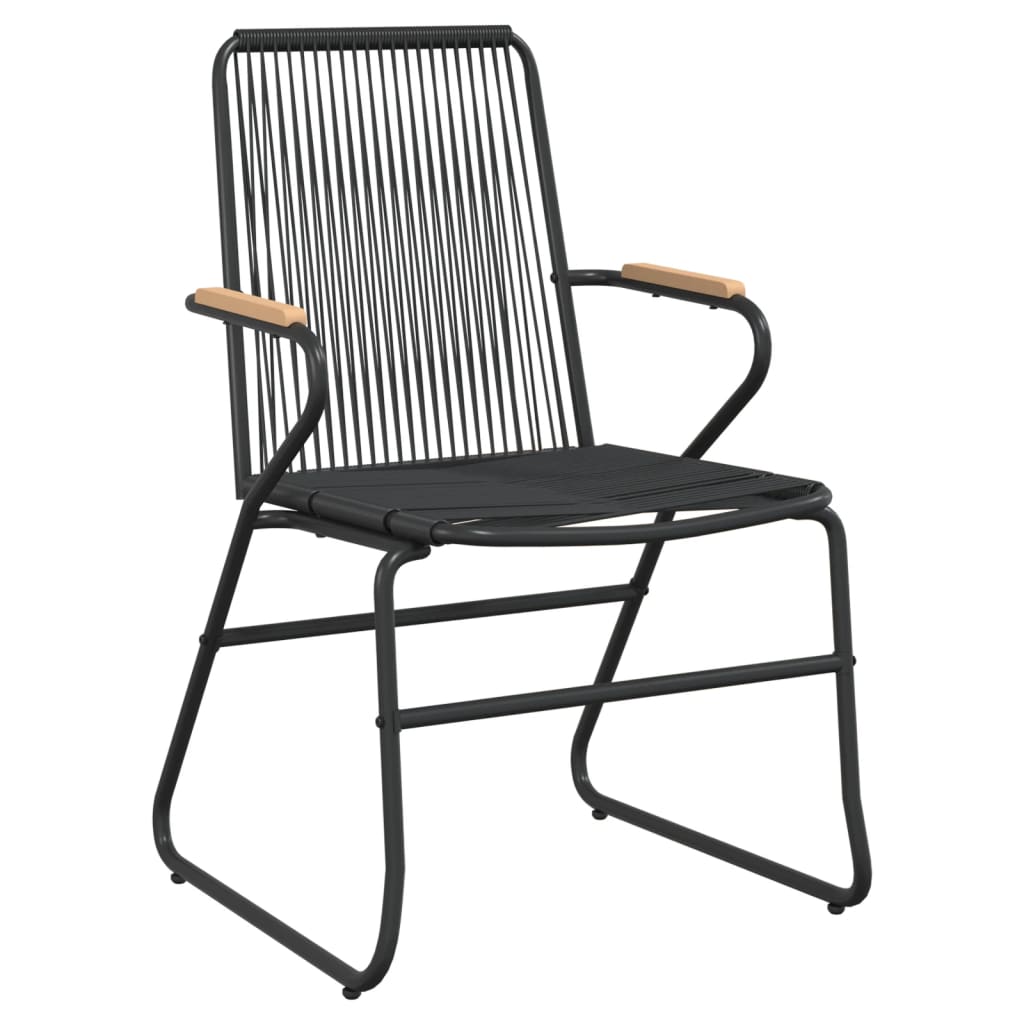 9-dijelni vrtni blagovaonski set od PVC ratana crni