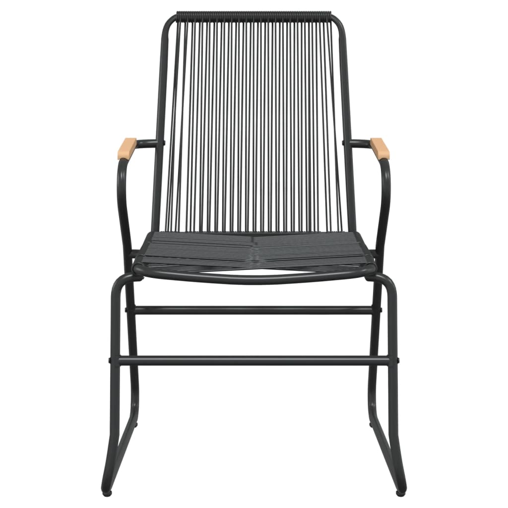 9-dijelni vrtni blagovaonski set od PVC ratana crni