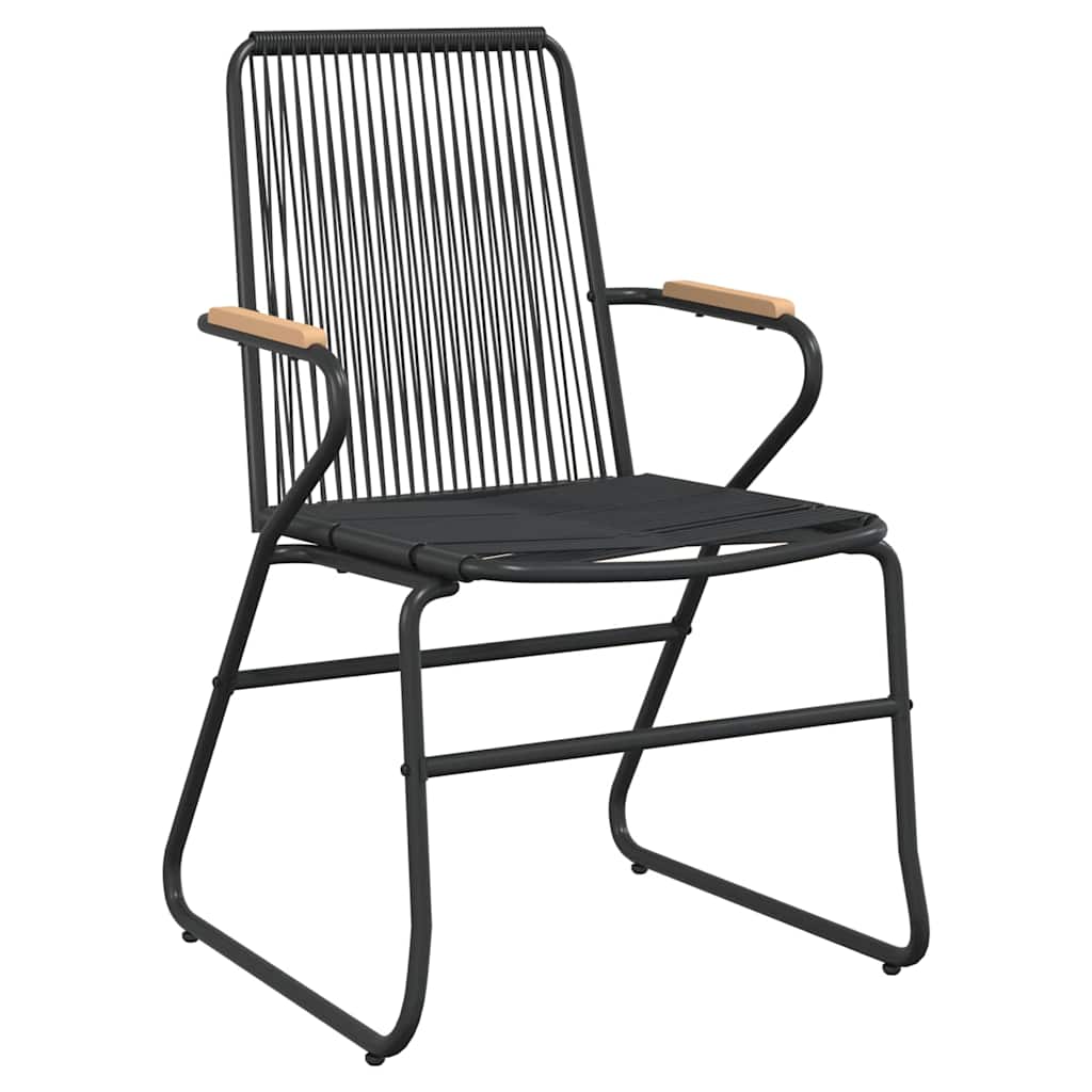 5-dijelni vrtni blagovaonski set od PVC ratana crni Crna