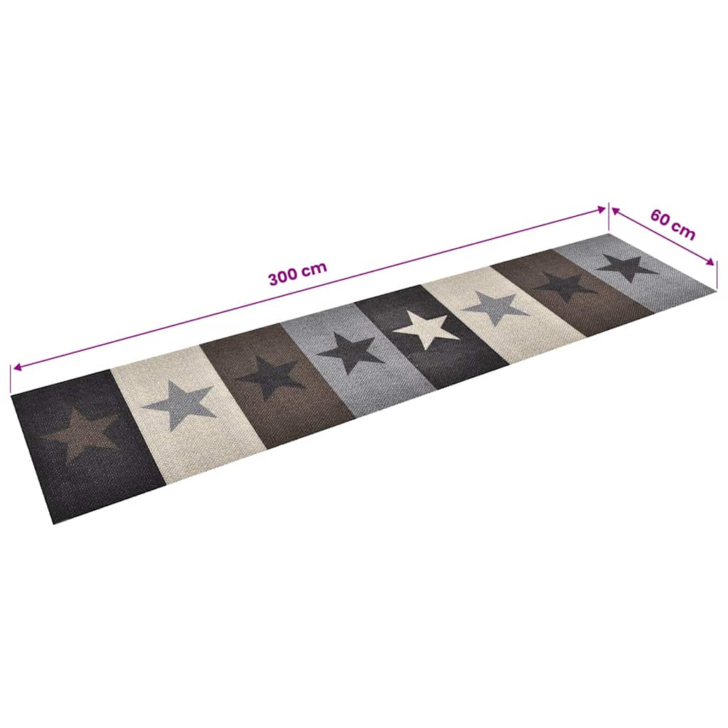 Kuhinjski tepih s uzorkom zvijezda perivi 60 x 300 cm