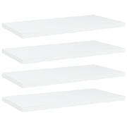 Police za knjige 4 kom bijele 40x20x1,5 cm konstruirano drvo