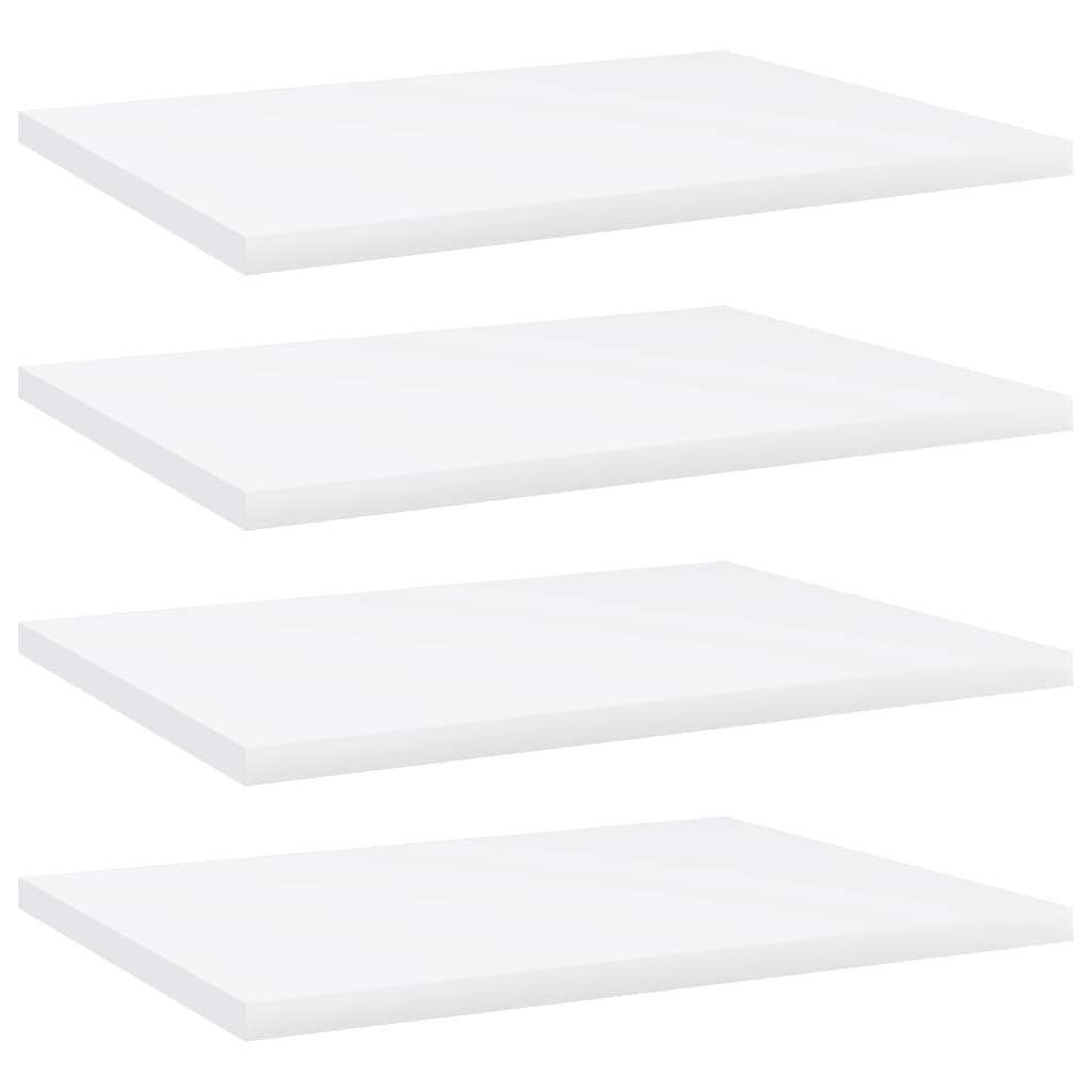 Police za knjige 4 kom bijele 40x30x1,5 cm konstruirano drvo