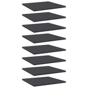 Police za knjige 8 kom sive 40 x 40 x 1,5 cm konstruirano drvo
