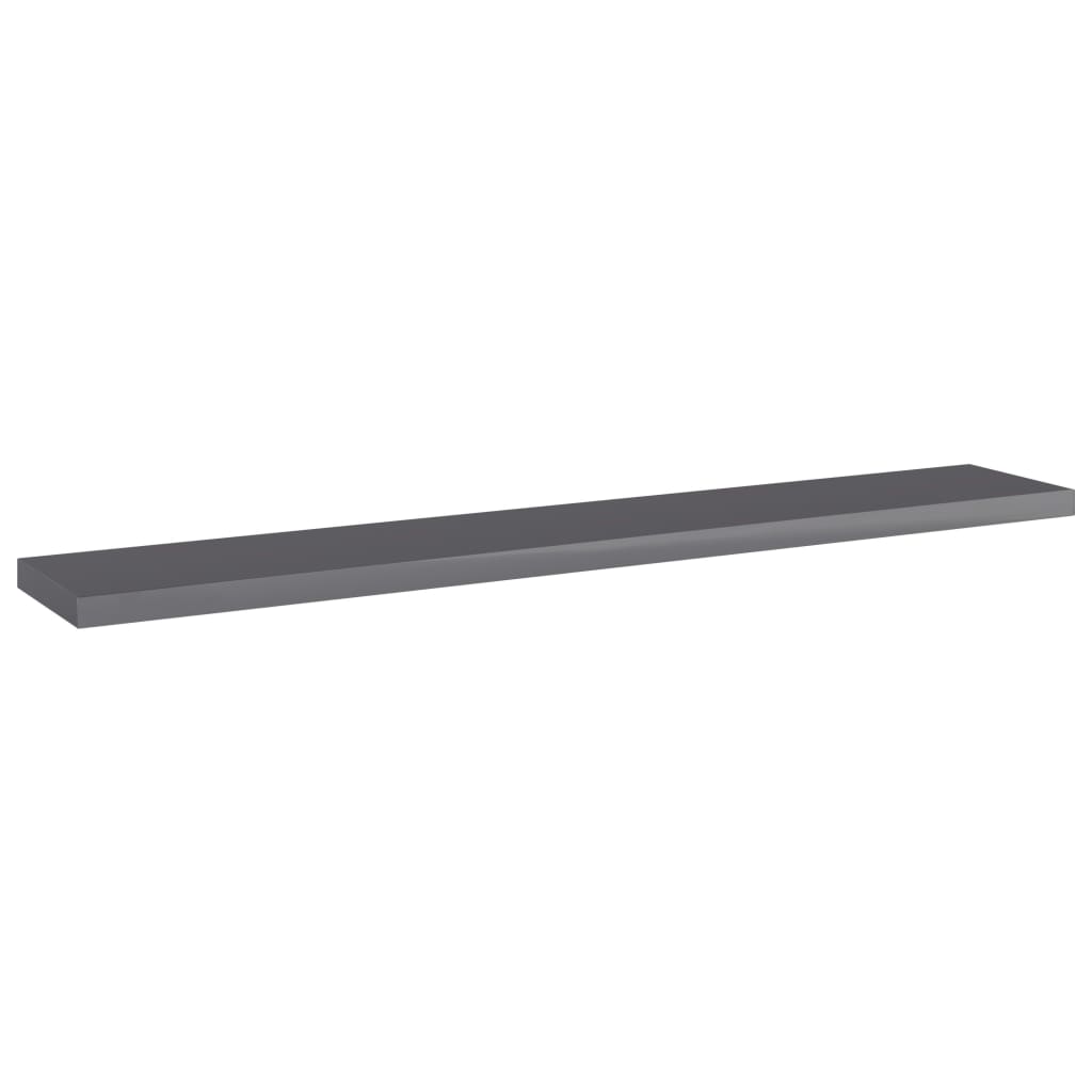 Police za knjige 4 kom visoki sjaj sive 60x10x1,5 cm od iverice