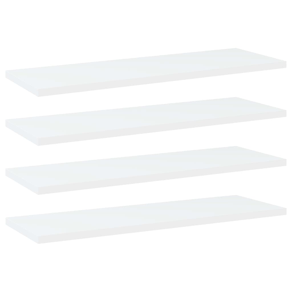 Police za knjige 4 kom bijele 60x20x1,5 cm konstruirano drvo