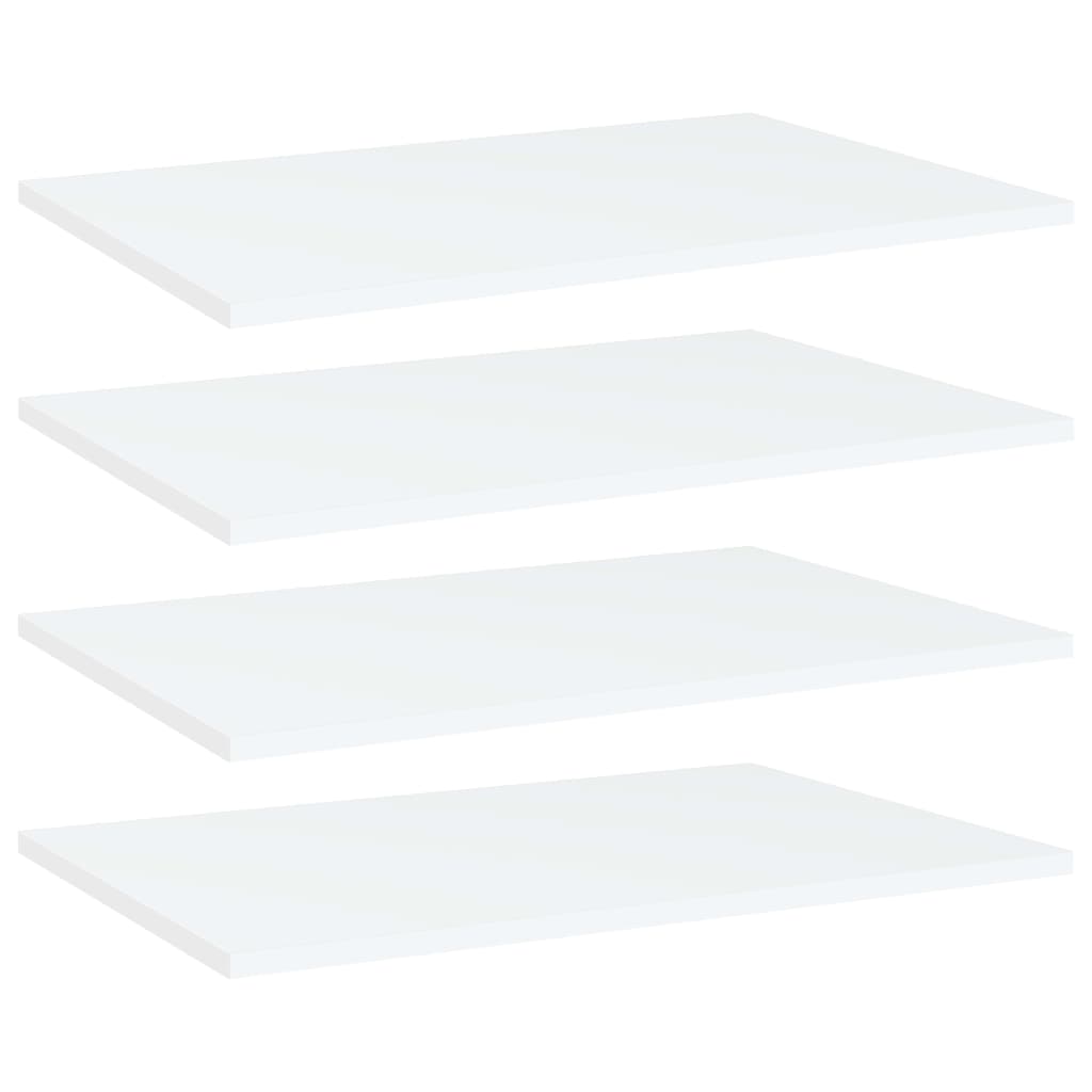 Police za knjige 4 kom bijele 60x40x1,5 cm konstruirano drvo