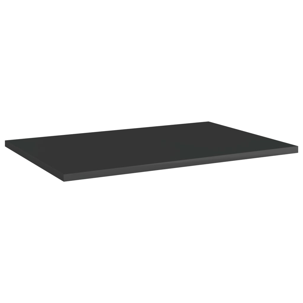 Police za knjige 8 kom visoki sjaj crne 60x40x1,5 cm iverica