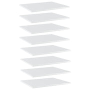 Police za knjige 8 kom visoki sjaj bijele 60x50x1,5 cm iverica